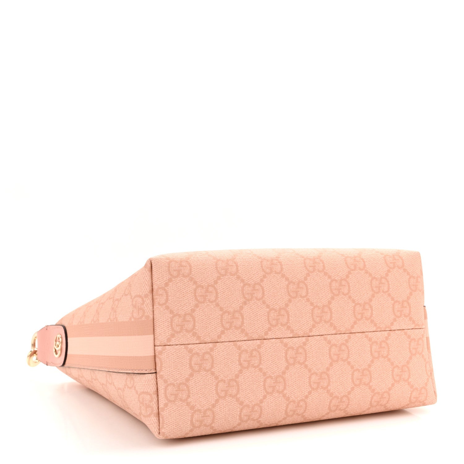 GG Supreme Monogram Textured Calfskin Web Super Mini Ophidia Shoulder Bag Pink