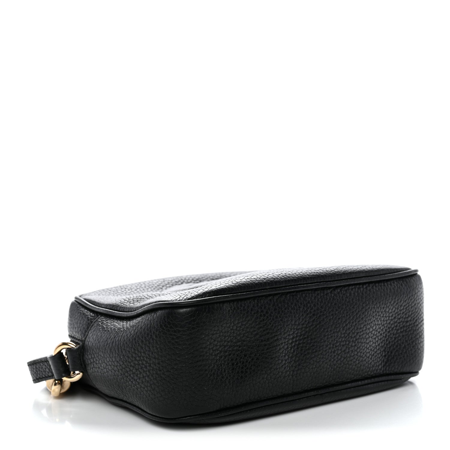 Pebbled Calfskin Small Soho Disco Bag Black