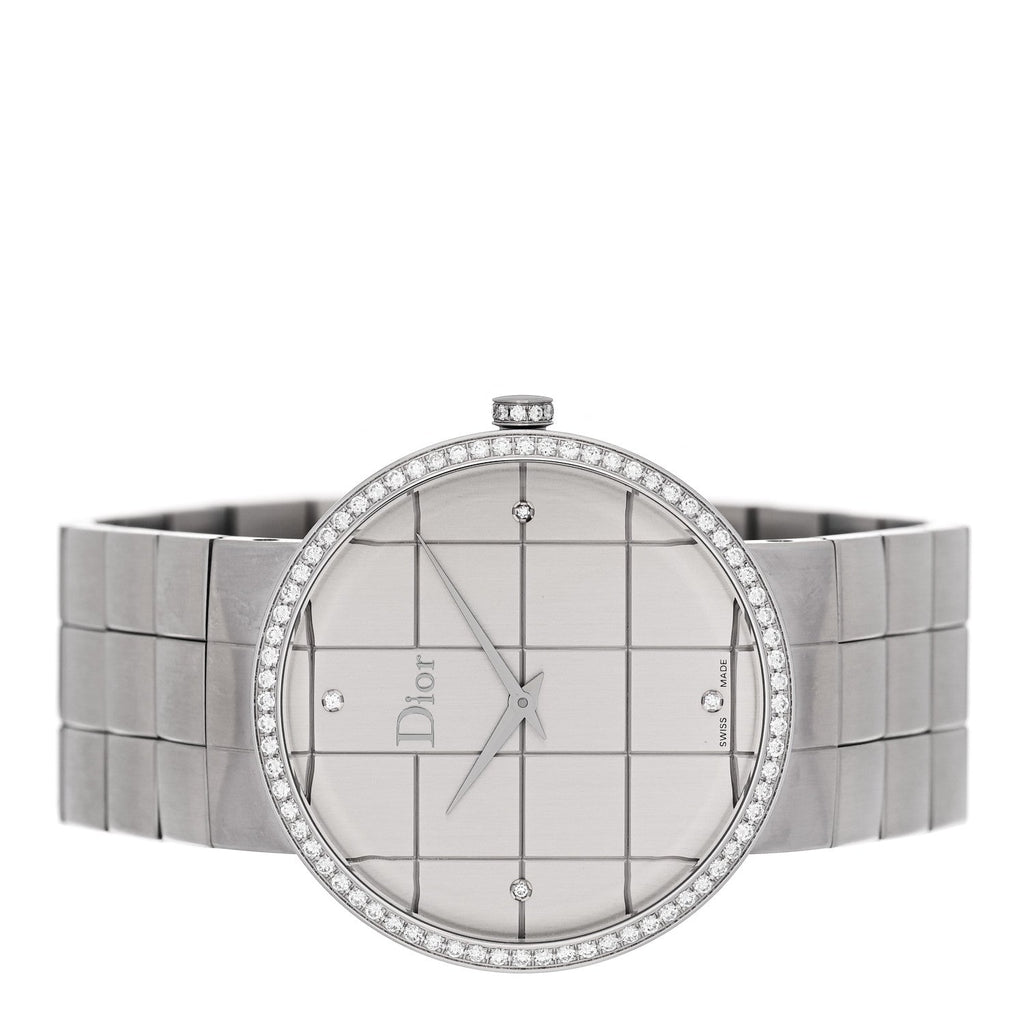 Stainless Steel Diamond Bezel 38mm La D De Dior Quartz Watch