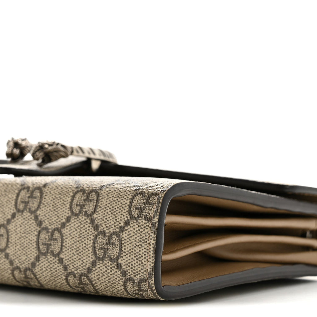 GG Supreme Monogram Mini Dionysus Chain Wallet Beige Taupe