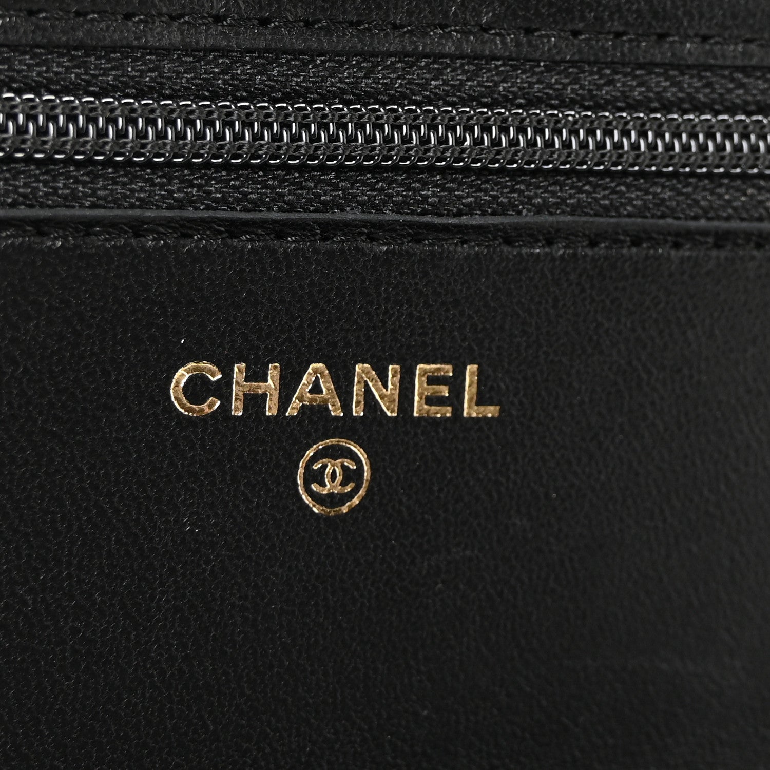Lambskin Quilted Top Handle Trendy CC Wallet On Chain WOC Black