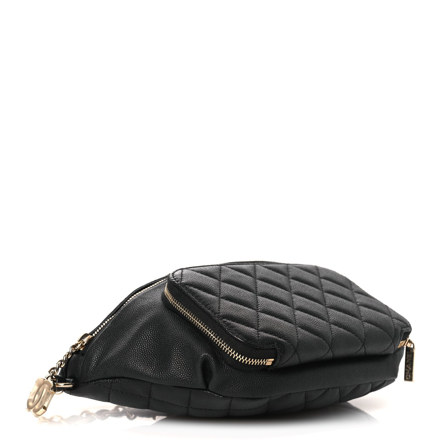 Caviar Quilted Business Affinity Waist Belt Bag Black