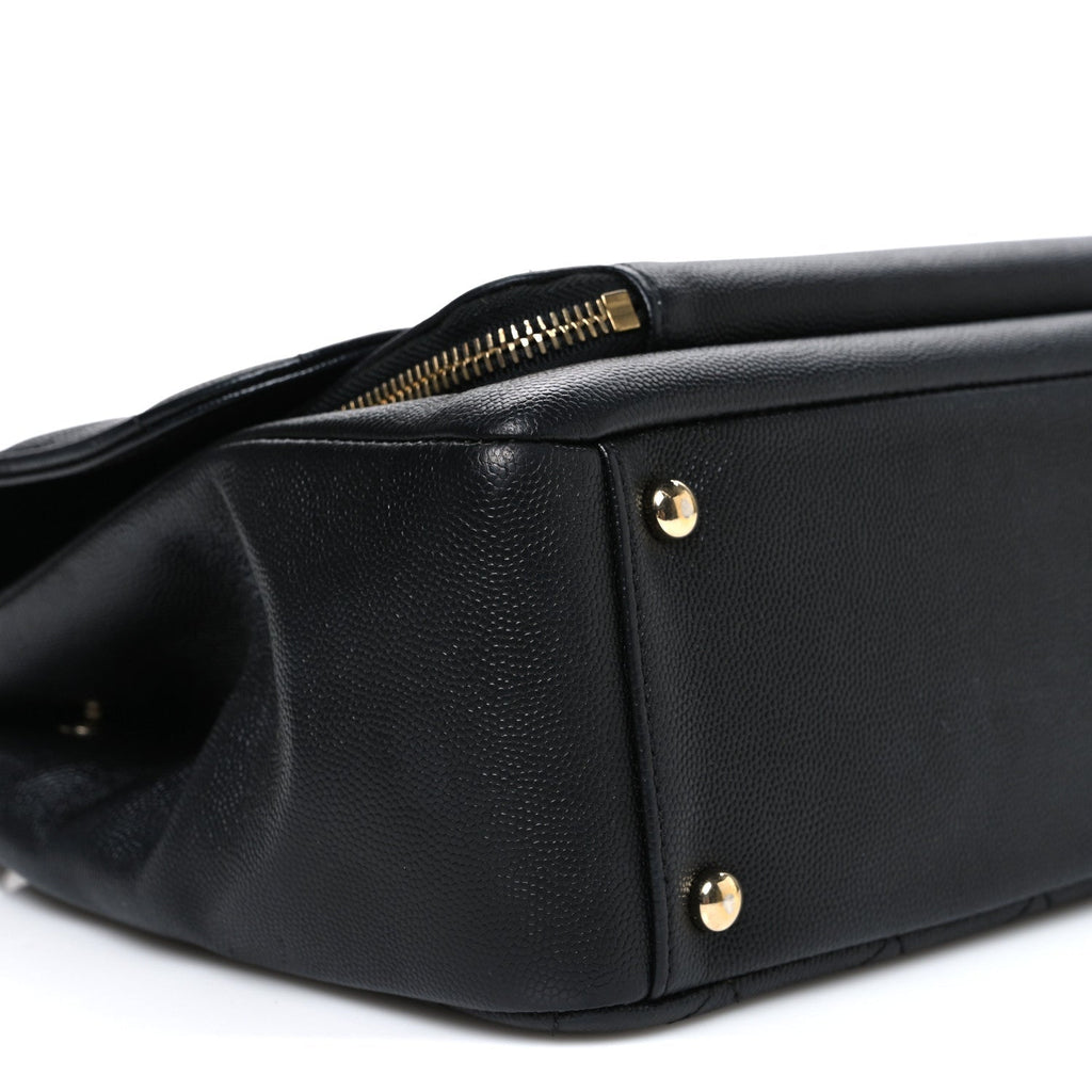 Caviar Quilted Large Business Affinity Flap Black