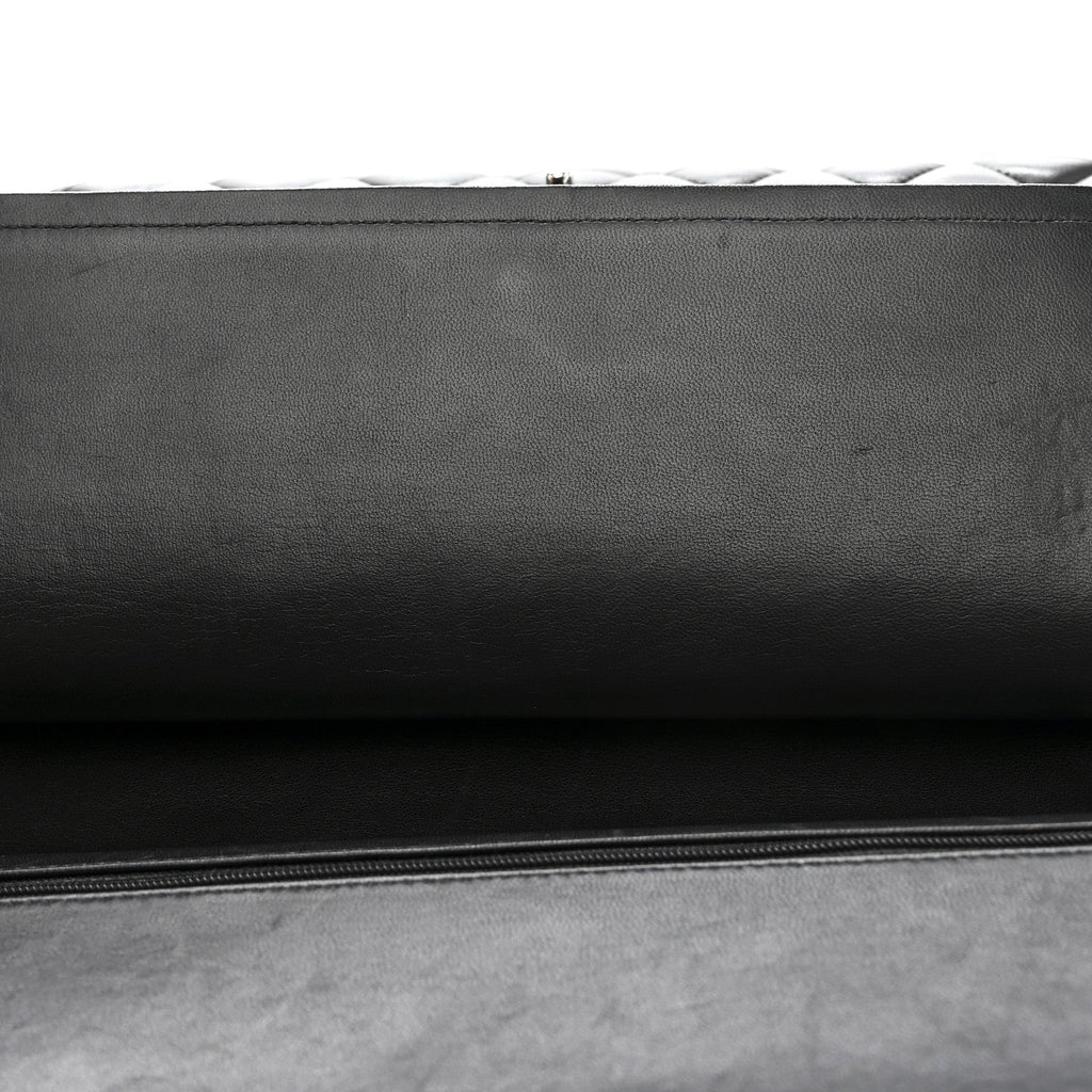 Lambskin Quilted Jumbo Double Flap Black