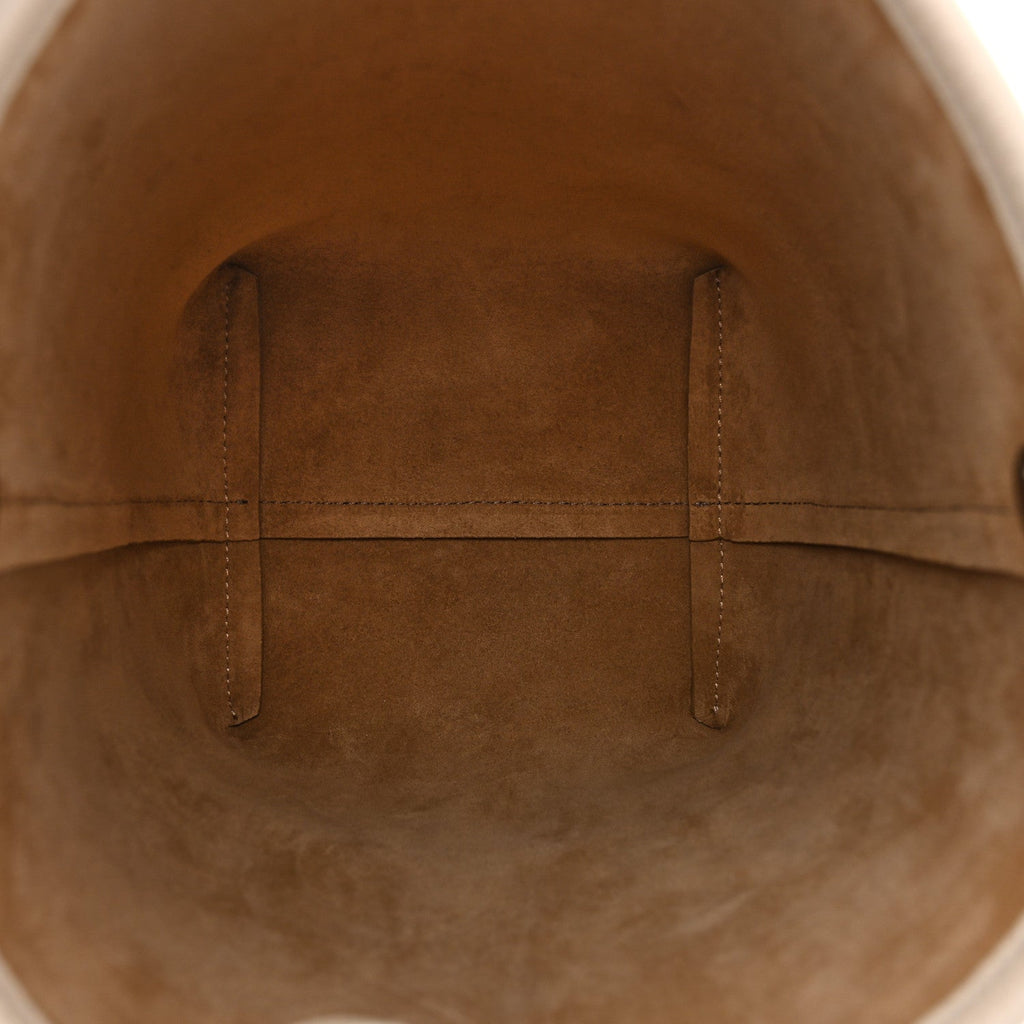 Grained Calfskin Small N/S Hook Tote Ivory