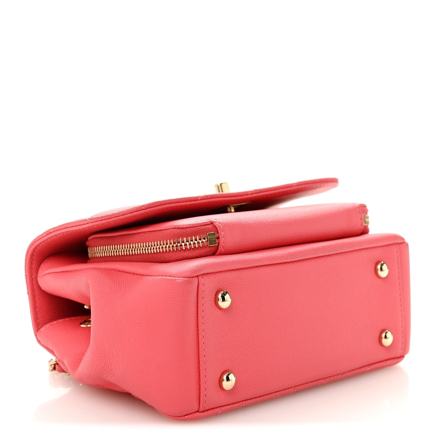 Caviar Quilted Small Business Affinity Flap Coral