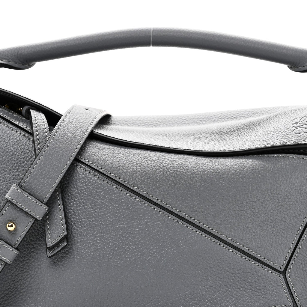 Soft Grained Calfskin Small Puzzle Bag Asphalt Grey