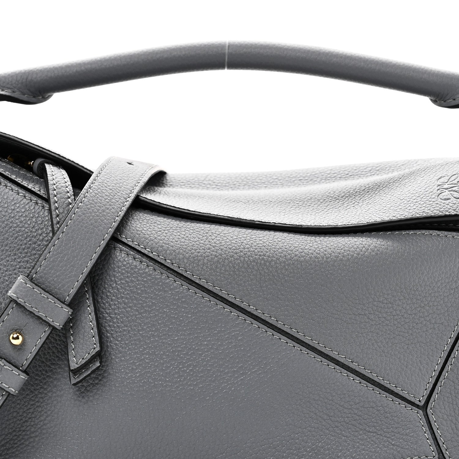 Soft Grained Calfskin Small Puzzle Bag Asphalt Grey