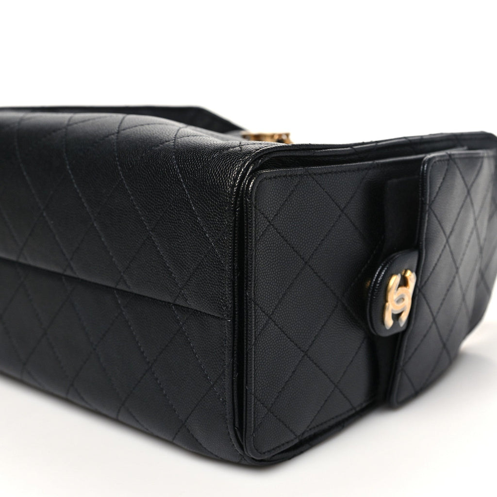 Caviar Quilted Small Chanel 25 Handbag Black