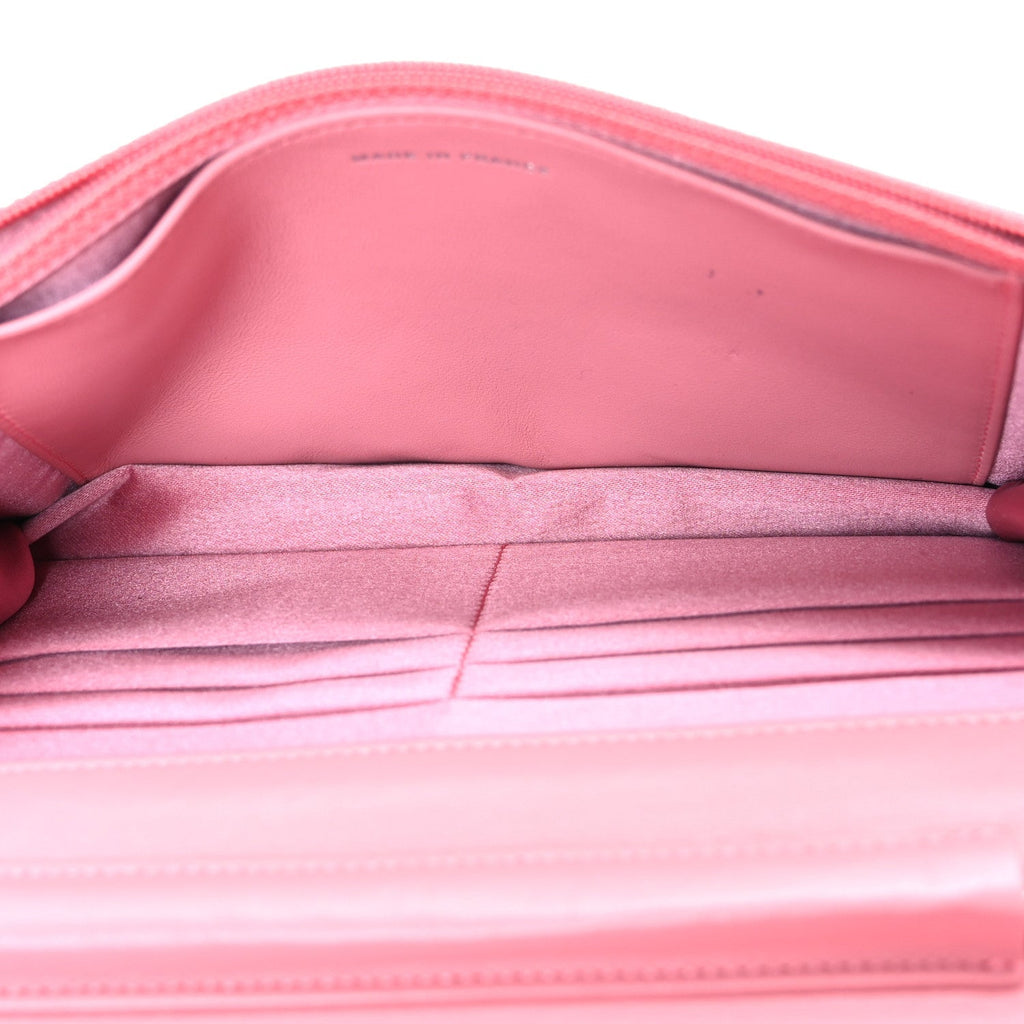 Lambskin Camellia Embossed Wallet on Chain WOC Pink