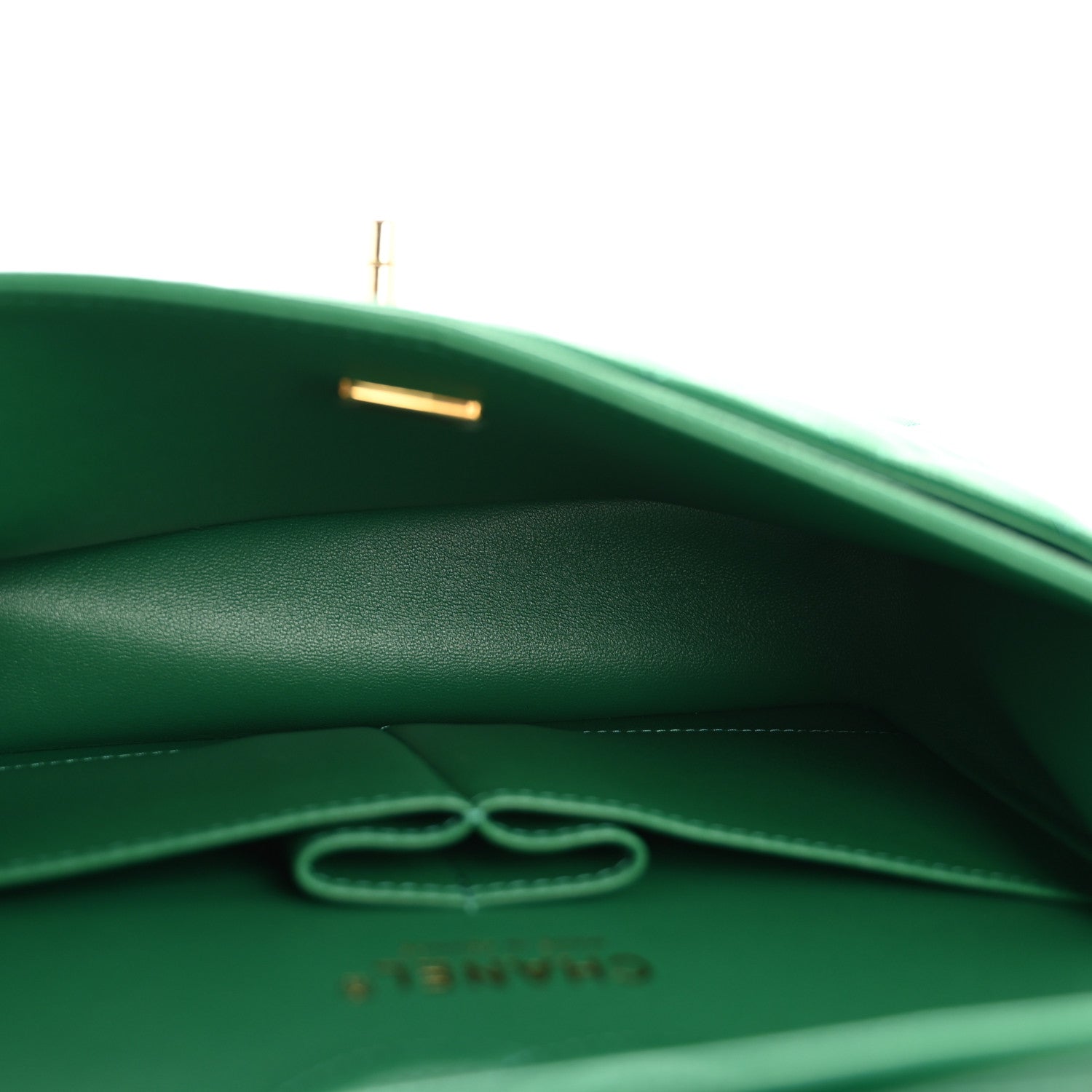 Caviar Quilted Small Double Flap Green