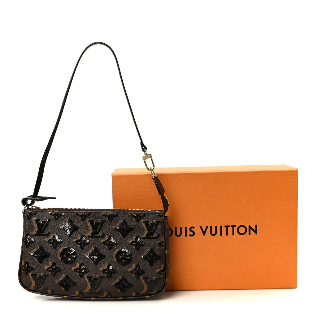 Monogram Sequins Pochette Accessories Black