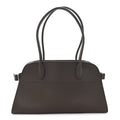 Matte Grained Calfskin Margaux Shoulder 12 Deep Brown