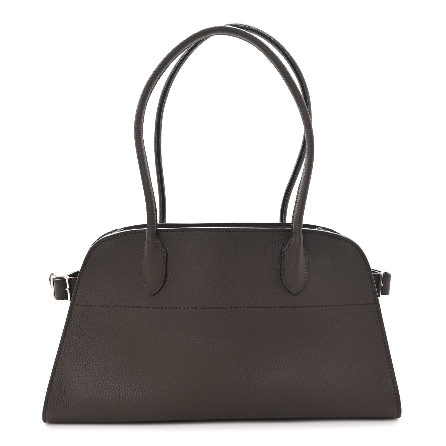 Matte Grained Calfskin Margaux Shoulder 12 Deep Brown