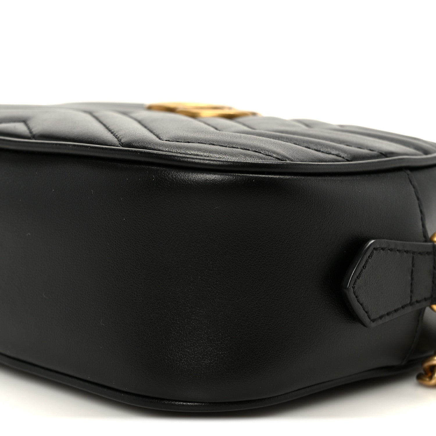 Calfskin Matelasse Mini GG Marmont Chain Shoulder Bag Black