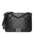 Goatskin Ombre Faded Quilted Large Boy Flap Grey