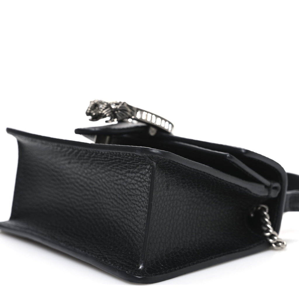 Dollar Calfskin Crystal Mini Dionysus Top Handle Bag Black Crystal