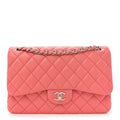 Lambskin Quilted Jumbo Double Flap Pink