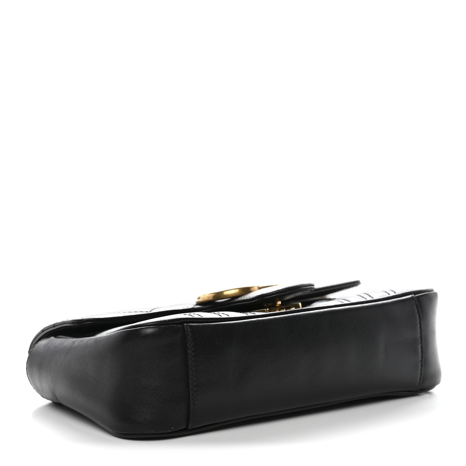 Calfskin Matelasse Mini GG Marmont Shoulder Bag Black