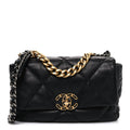 Lambskin Quilted Medium Chanel 19 Flap Black