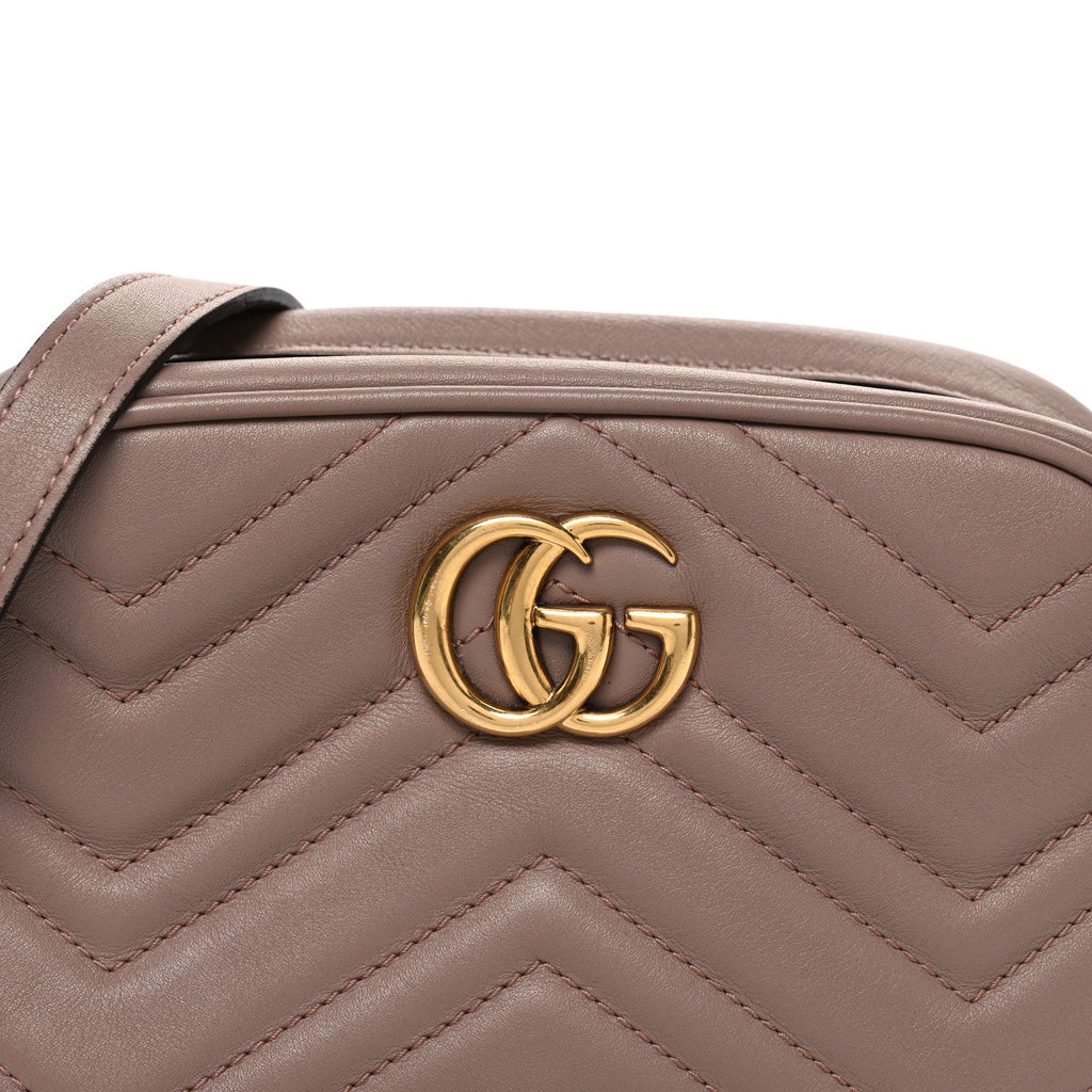 Calfskin Matelasse Mini GG Marmont Chain Shoulder Bag Porcelain Rose