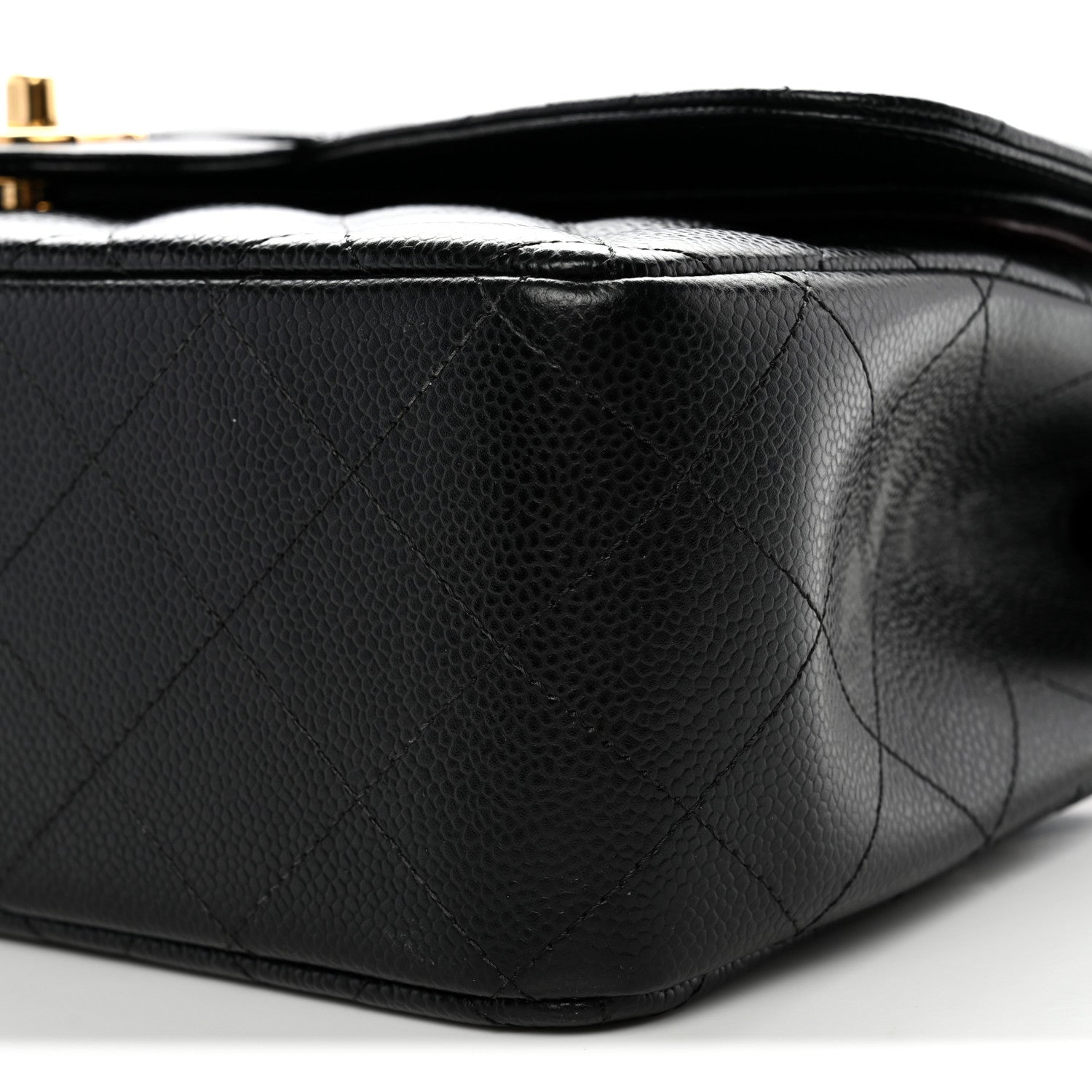 Caviar Quilted Jumbo Double Flap Black
