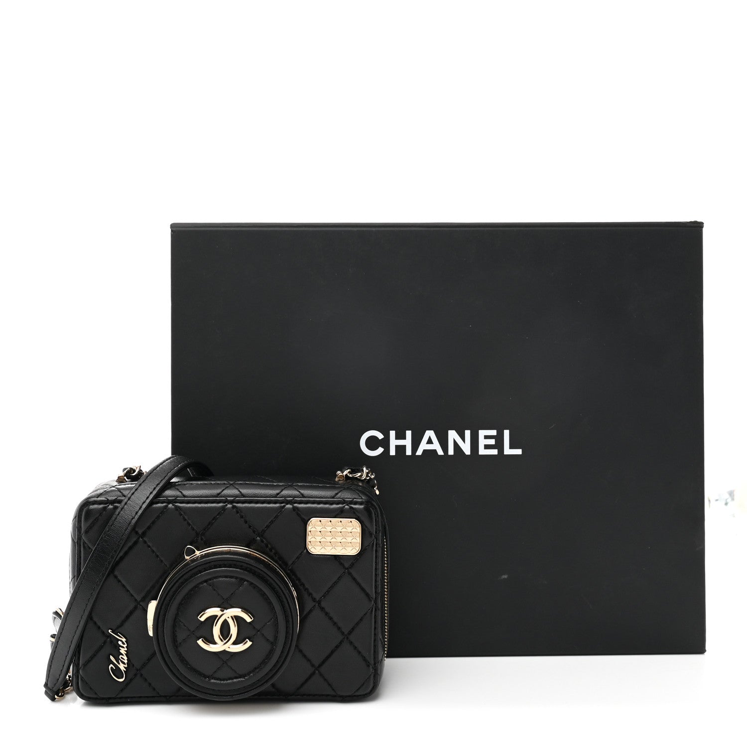 Lambskin Quilted Coco Click Bag Black