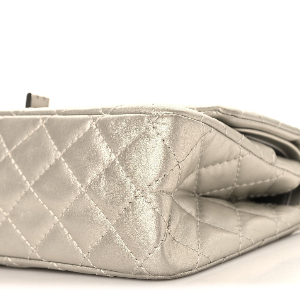 Metallic Lambskin Quilted 2.55 Reissue 225 Flap Silver