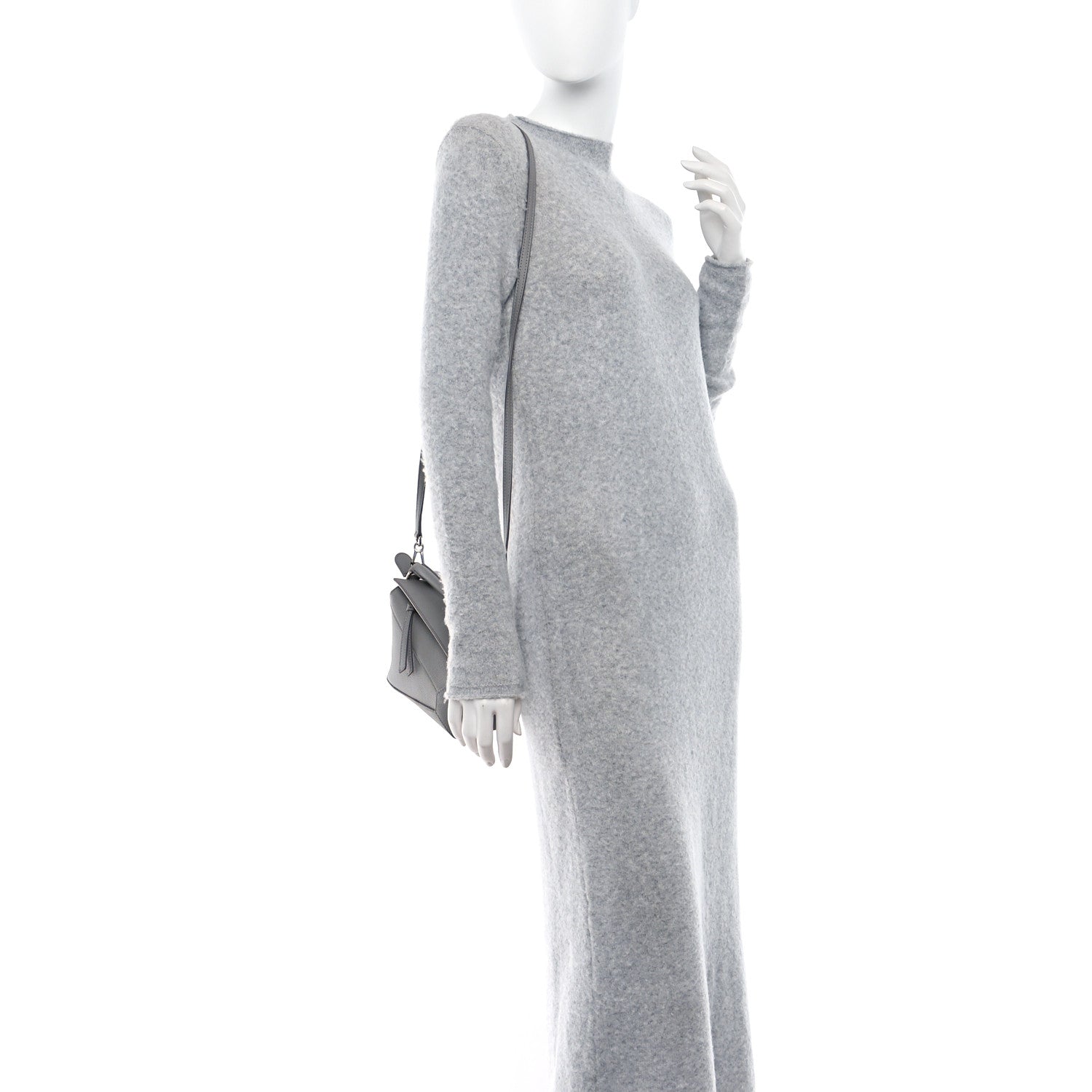 Soft Grained Calfskin Mini Puzzle Edge Bag Gunmetal