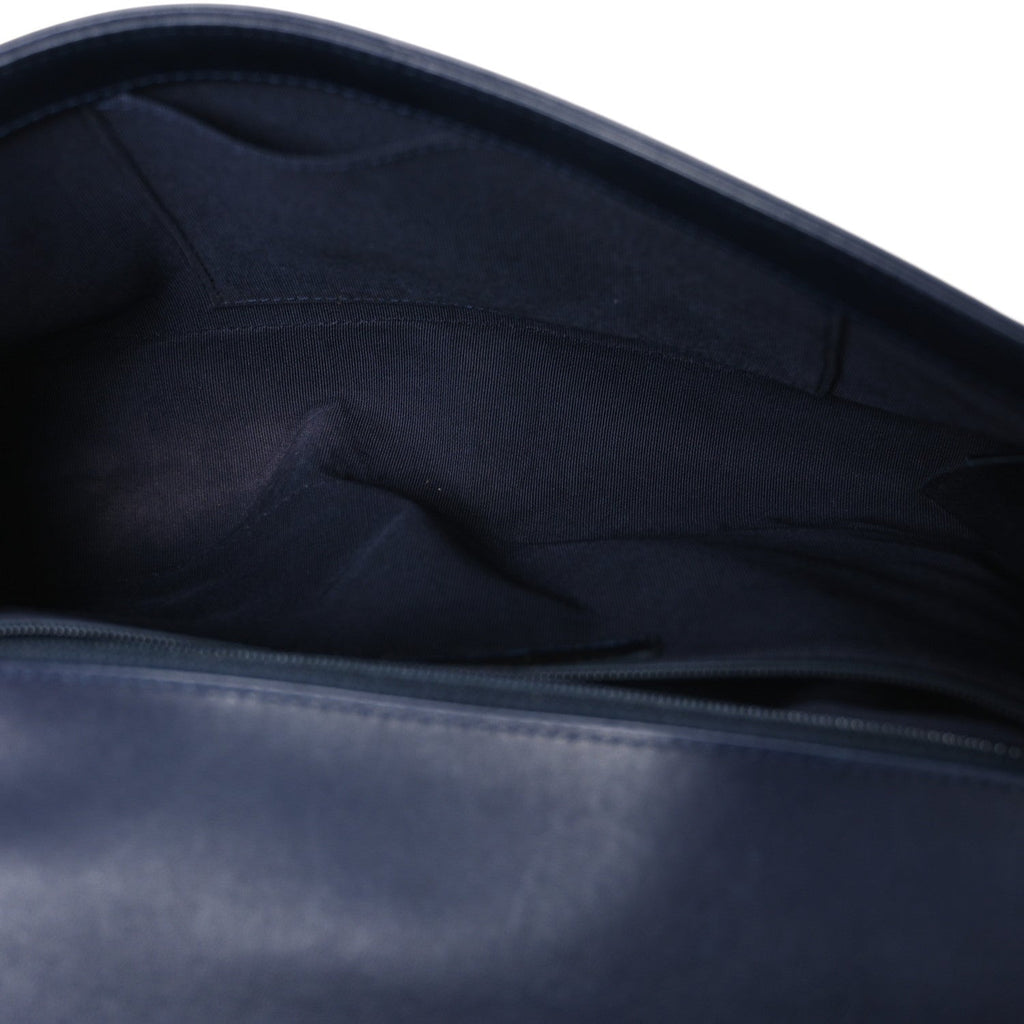 Lambskin Quilted New Medium Boy Flap Dark Navy Blue