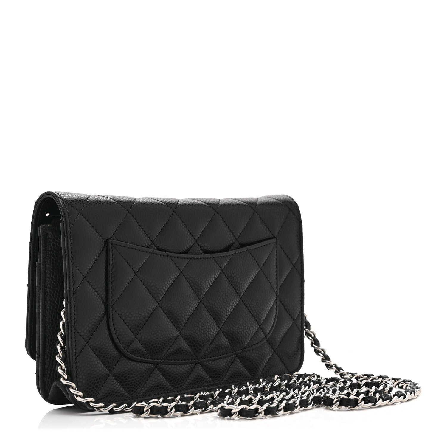 Caviar Quilted CC Turnlock Wallet On Chain WOC Black