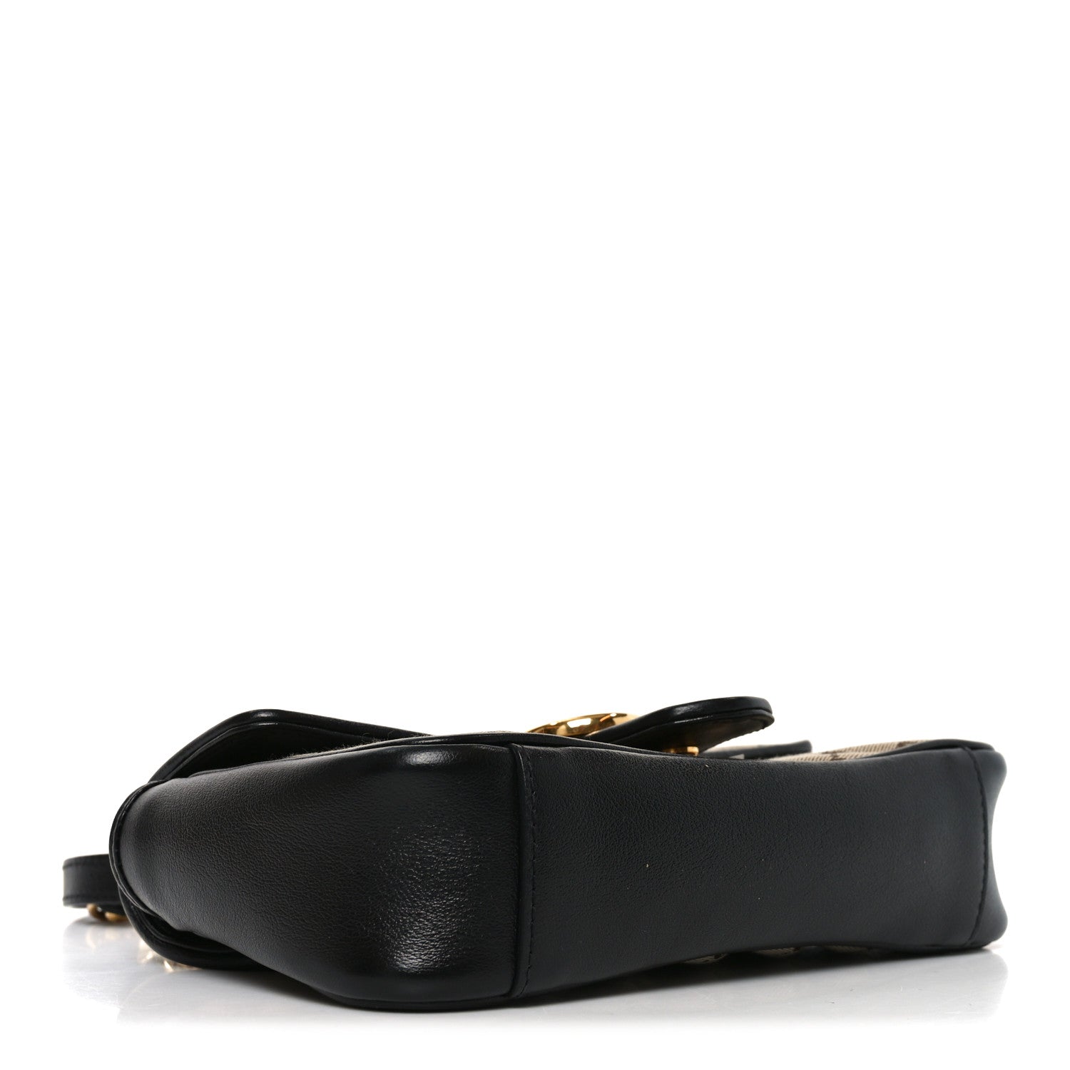 Monogram Matelasse Diagonal Mini GG Marmont Shoulder Bag Beige Black