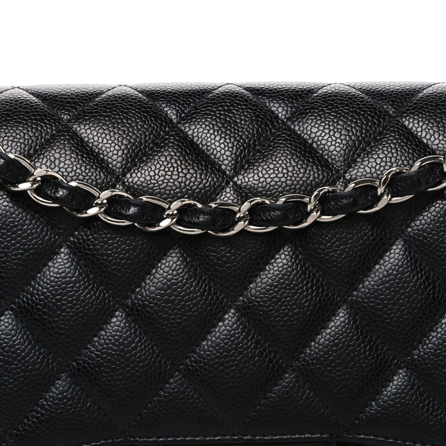 Caviar Quilted Jumbo Double Flap Black