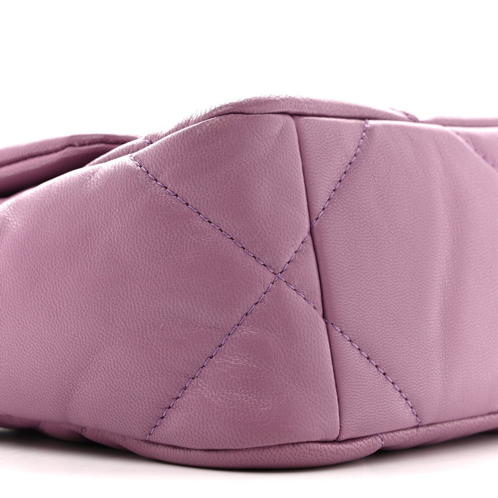 Goatskin Quilted Medium Chanel 19 Flap Purple