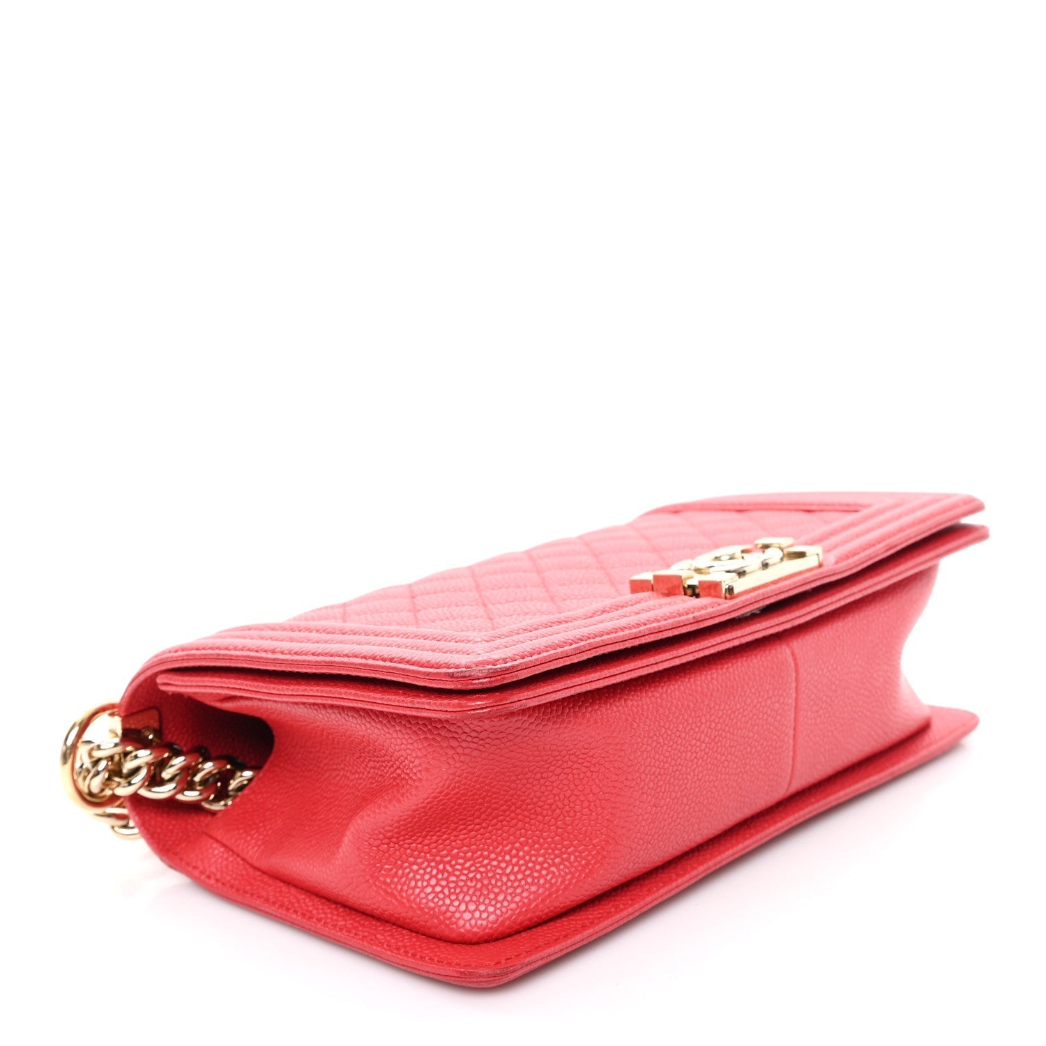 Caviar Quilted Medium Boy Flap Red