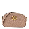 Calfskin Matelasse Small GG Marmont Chain Shoulder Bag Porcelain Rose