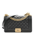Caviar Quilted Medium Boy Flap Black