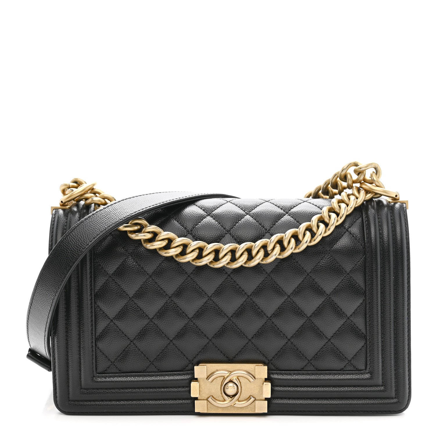 Caviar Quilted Medium Boy Flap Black