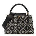 Calfskin Since 1854 Embroidered Capucines PM Black