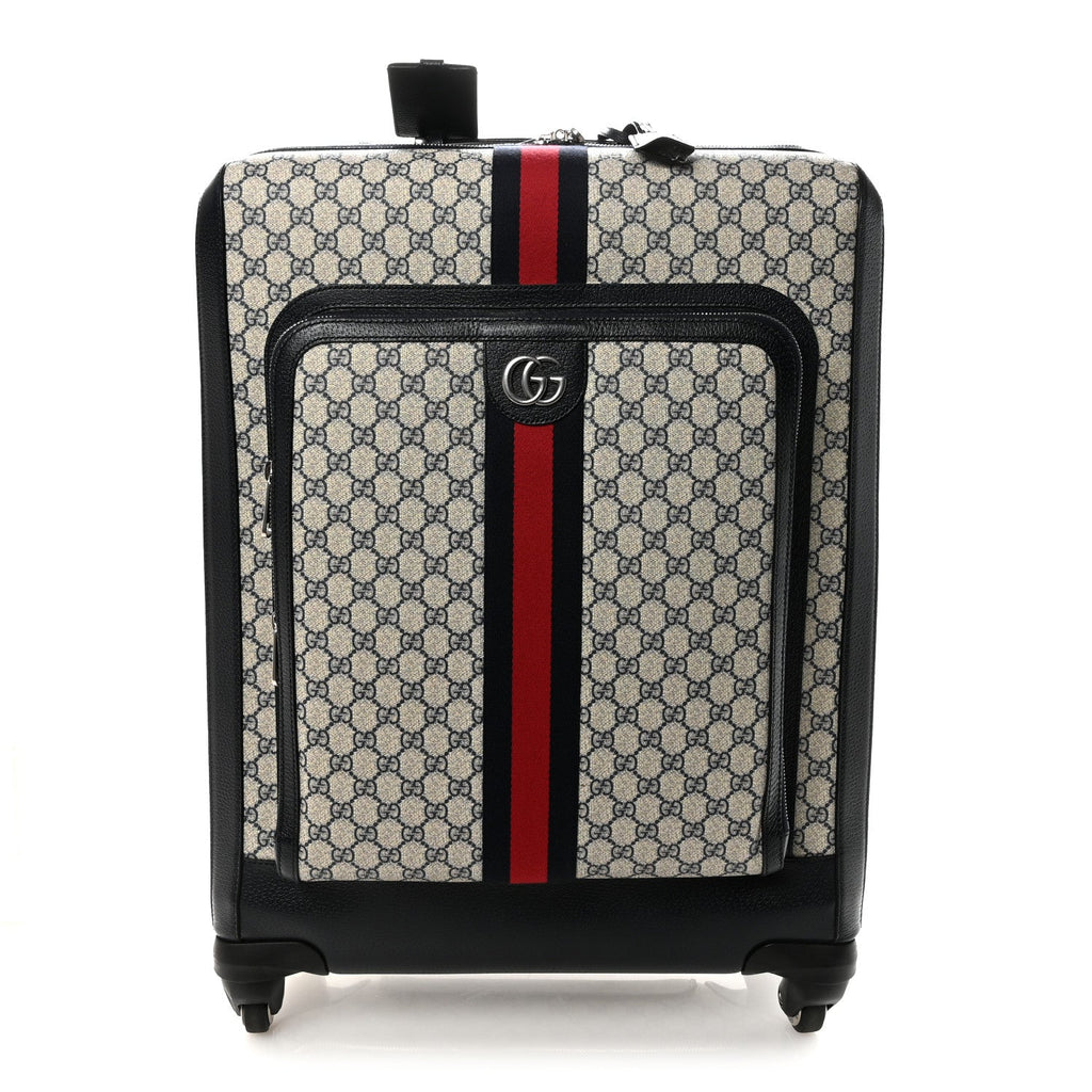 GG Supreme Monogram Web Medium Savoy Trolley Beige Blue
