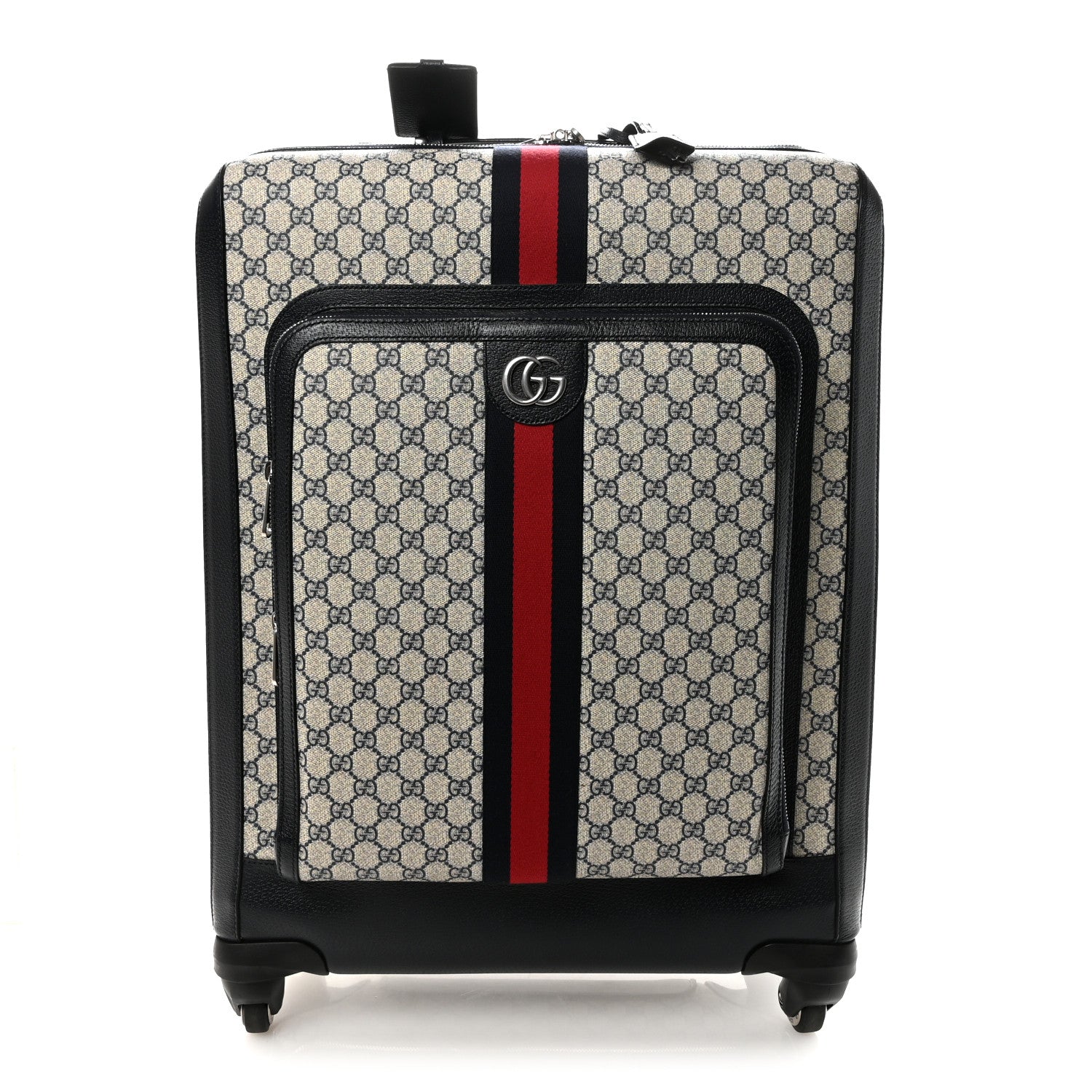 GG Supreme Monogram Web Medium Savoy Trolley Beige Blue