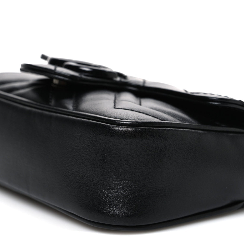 Calfskin Matelasse Monochrome GG Marmont Chain Belt Bag Black