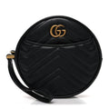 Calfskin Matelasse GG Marmont Round Wrist Wallet Black
