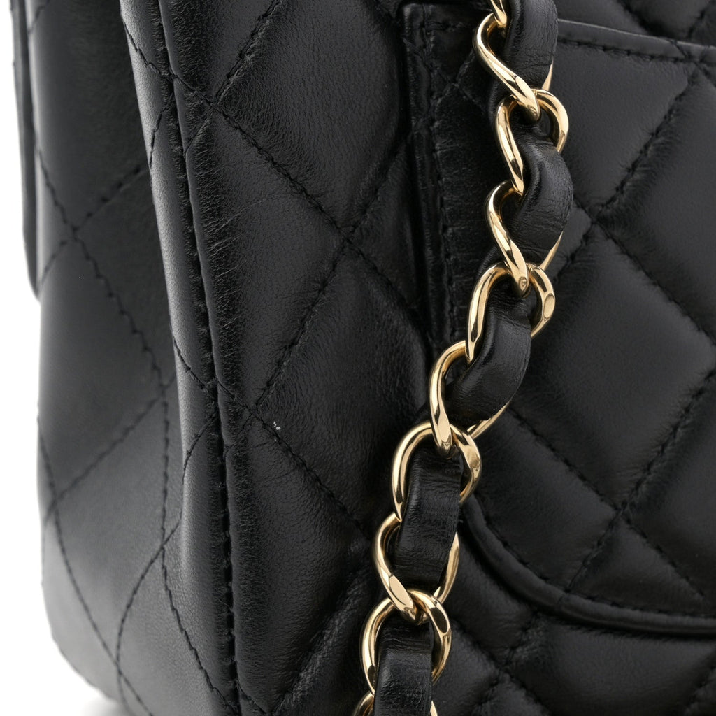 Lambskin Quilted Mini Rectangular Flap Black