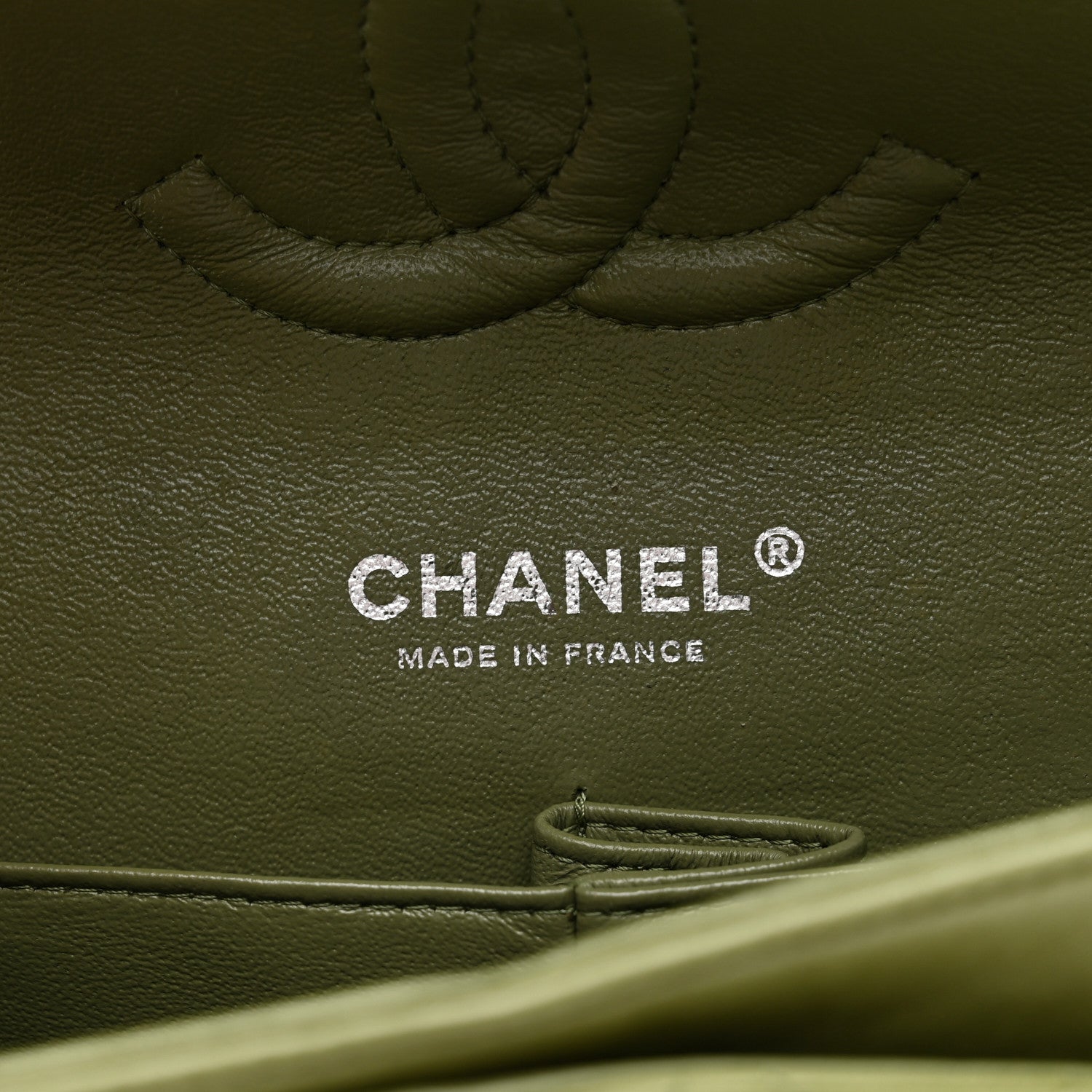 Lambskin Quilted Medium Double Flap Green