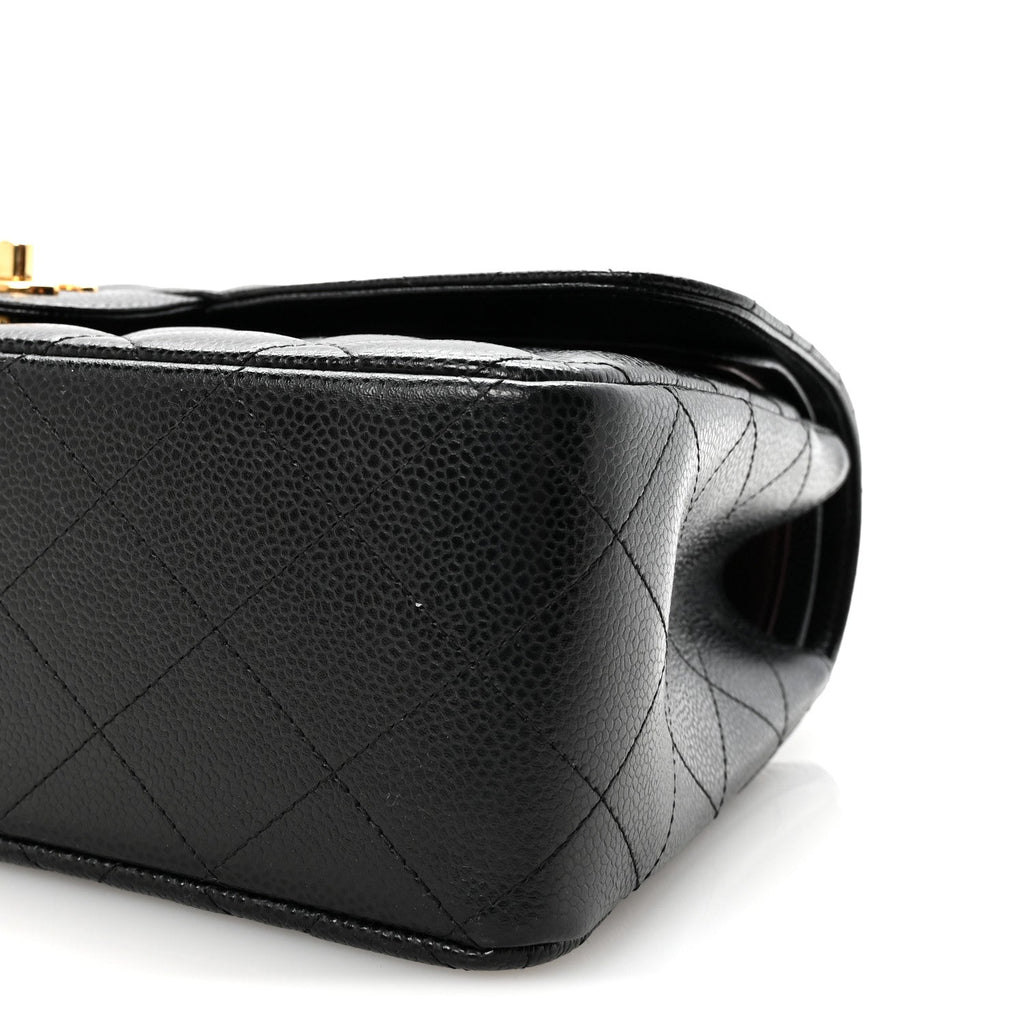 Caviar Quilted Jumbo Double Flap Black