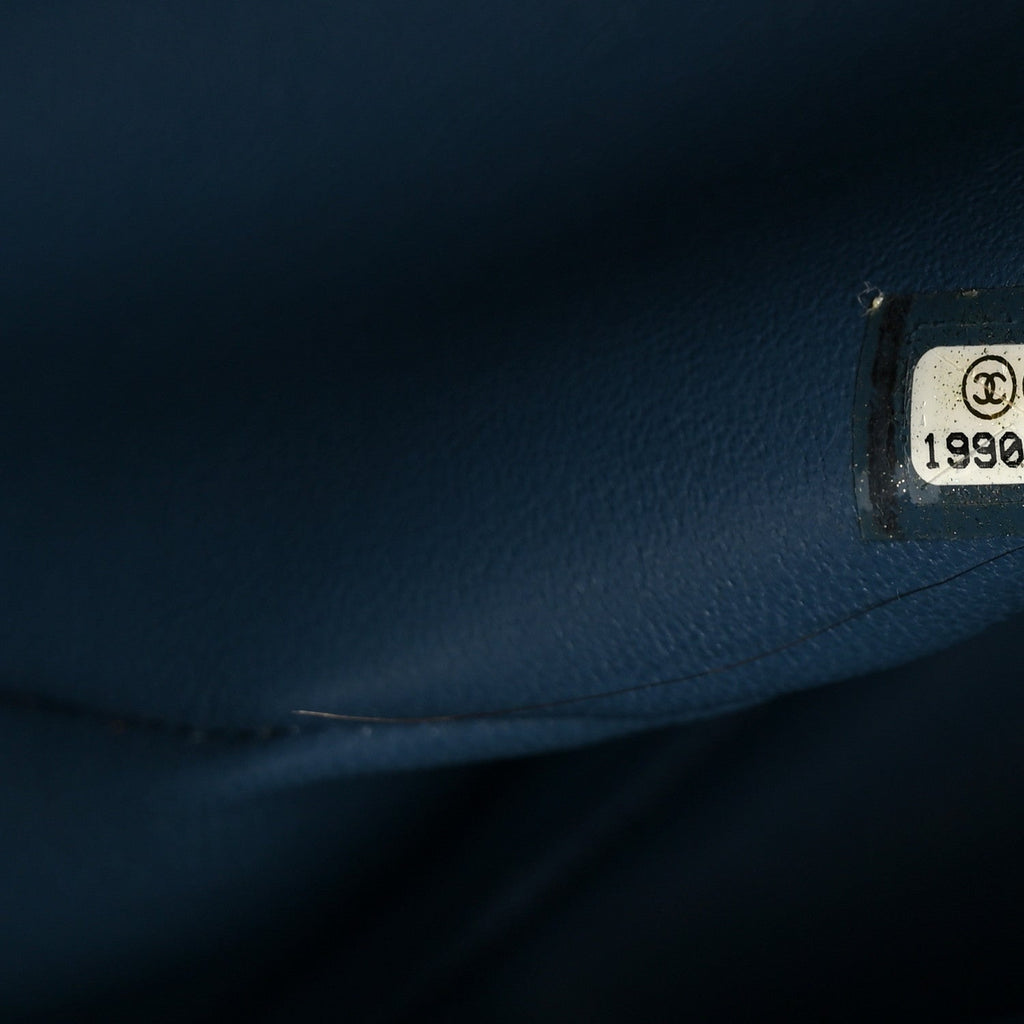 Caviar Quilted Jumbo Double Flap Blue