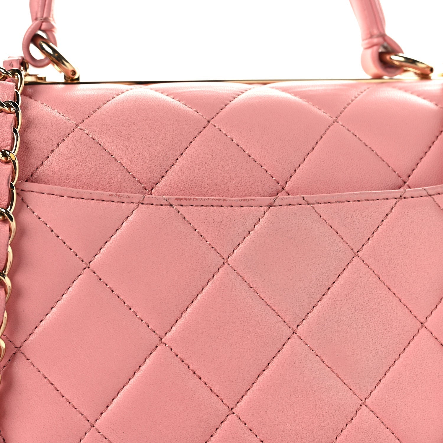 Lambskin Quilted Medium Trendy CC Flap Dual Handle Bag Pink
