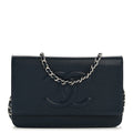 Caviar Timeless CC Wallet on Chain WOC Navy Blue