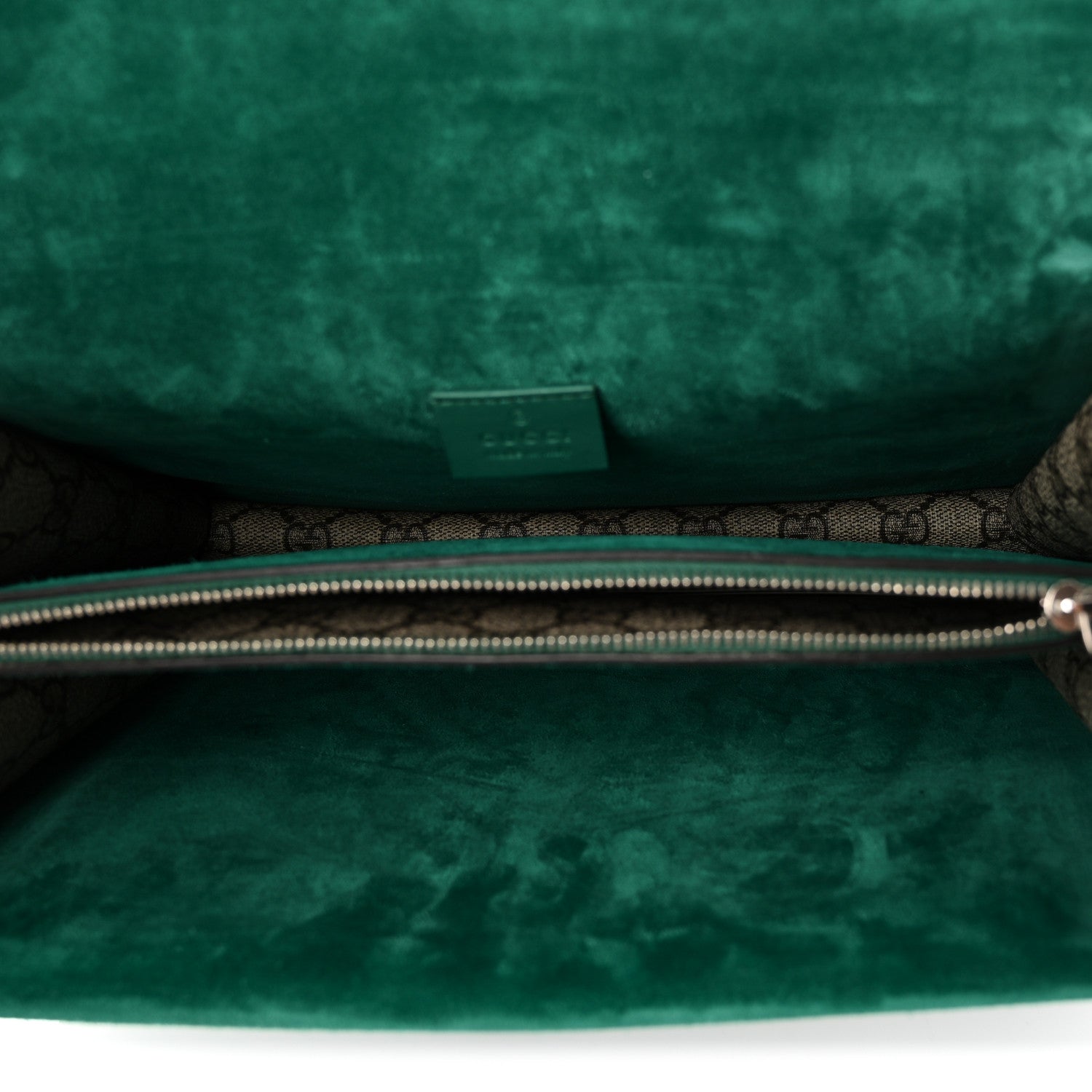 GG Supreme Monogram Embroidered Medium Dionysus Shoulder Bag Emerald